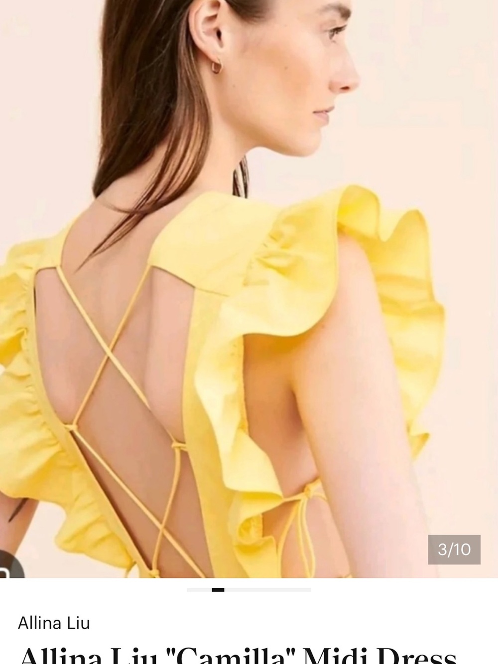 Allina liu Midi Dress - Yellow